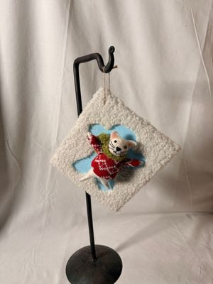 Felt Snowangel Ornament - Cat 6" x 7"