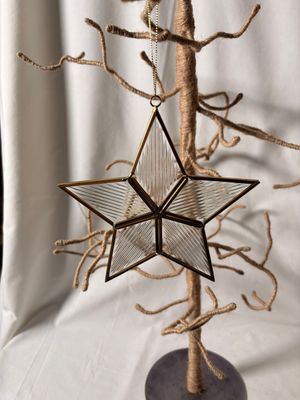 Glass/Metal Star Ornament 6"