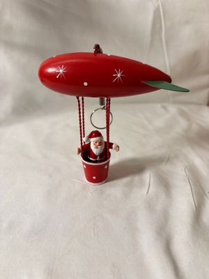 Metal Hot Air Balloon Ornament Red 5.5"