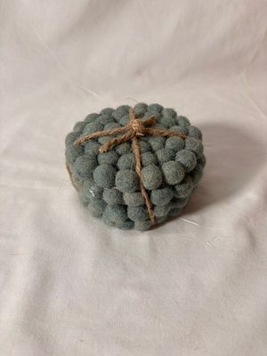 S/4 Wool Grey Felt Coasters
