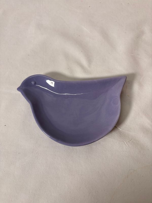 Ceramic Bird Dish Purple Ceramic Bird Dish Purple