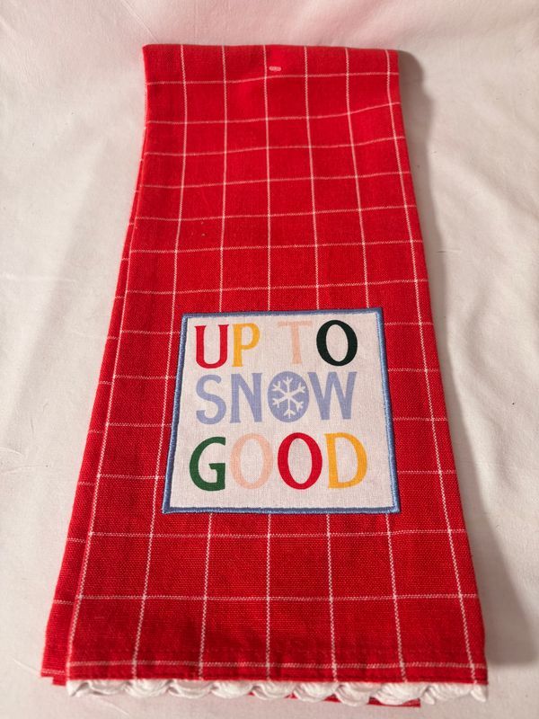 Jolly Holiday Embellished Dishtowel Red Jolly Holiday Embellished Dishtowel Red