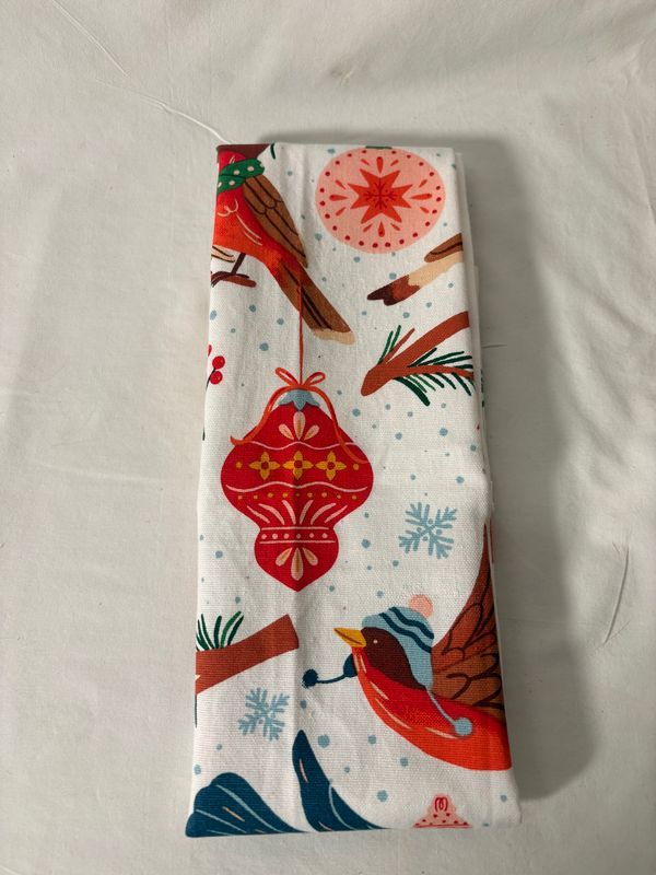 Printed Season's Tweetings Tea Towel Printed Season's Tweetings Tea Towel