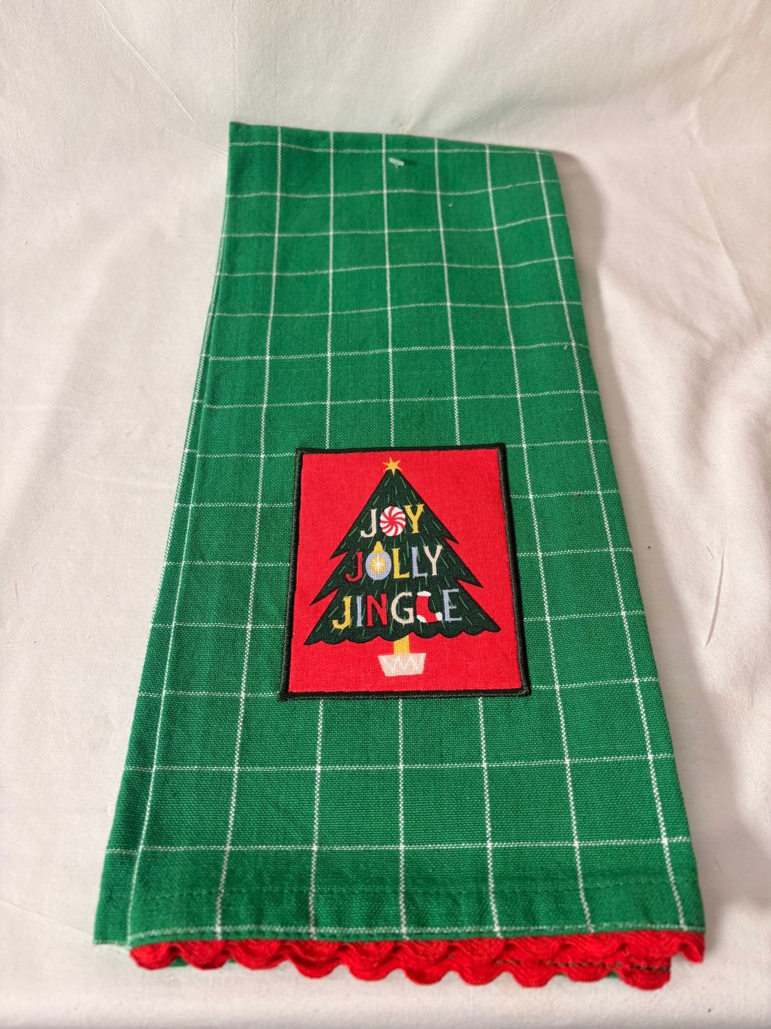 Jolly Holiday Embellished Dishtowel Green Jolly Holiday Embellished Dishtowel Green