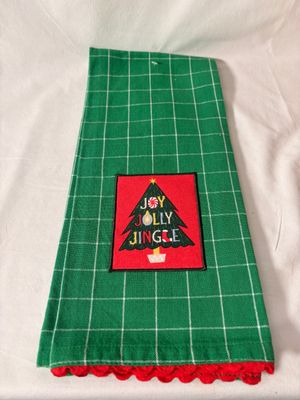 Jolly Holiday Embellished Dishtowel Green Jolly Holiday Embellished Dishtowel Green