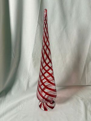 Red & Clear Glass Swirl Tree Lg Red & Clear Glass Swirl Tree Lg