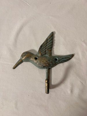 Cast Iron Teal Hummingbird Wall Hook Cast Iron Teal Hummingbird Wall Hook