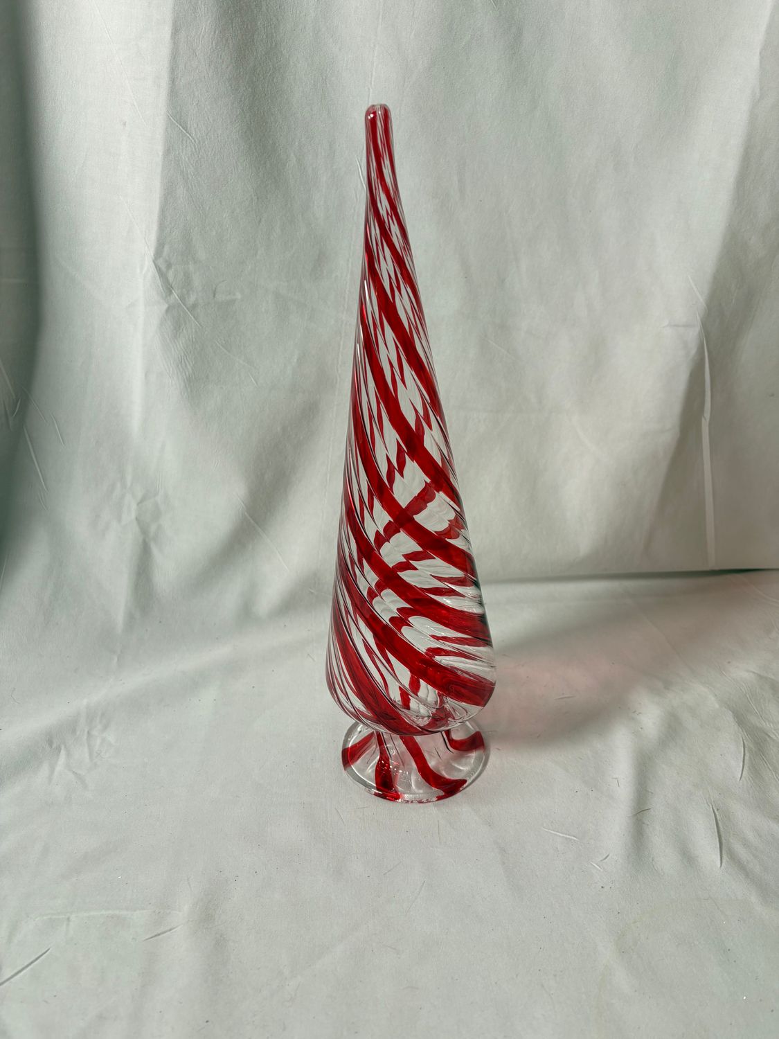 Red & Clear Glass Swirl Tree Sm Red & Clear Glass Swirl Tree Sm