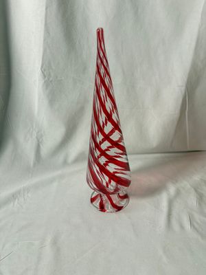 Red & Clear Glass Swirl Tree Sm Red & Clear Glass Swirl Tree Sm