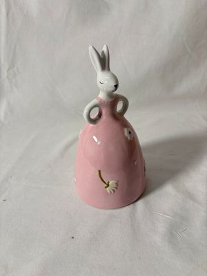 6.5" Ceramic Easter Bunny Figurine Pink