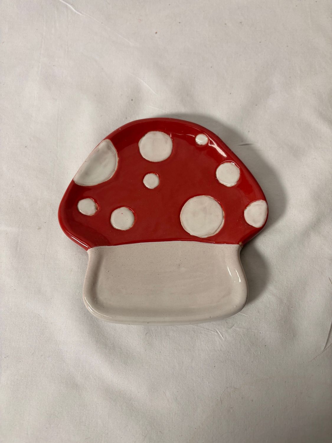 Ceramic Mushroom Dish Red Ceramic Mushroom Dish Red