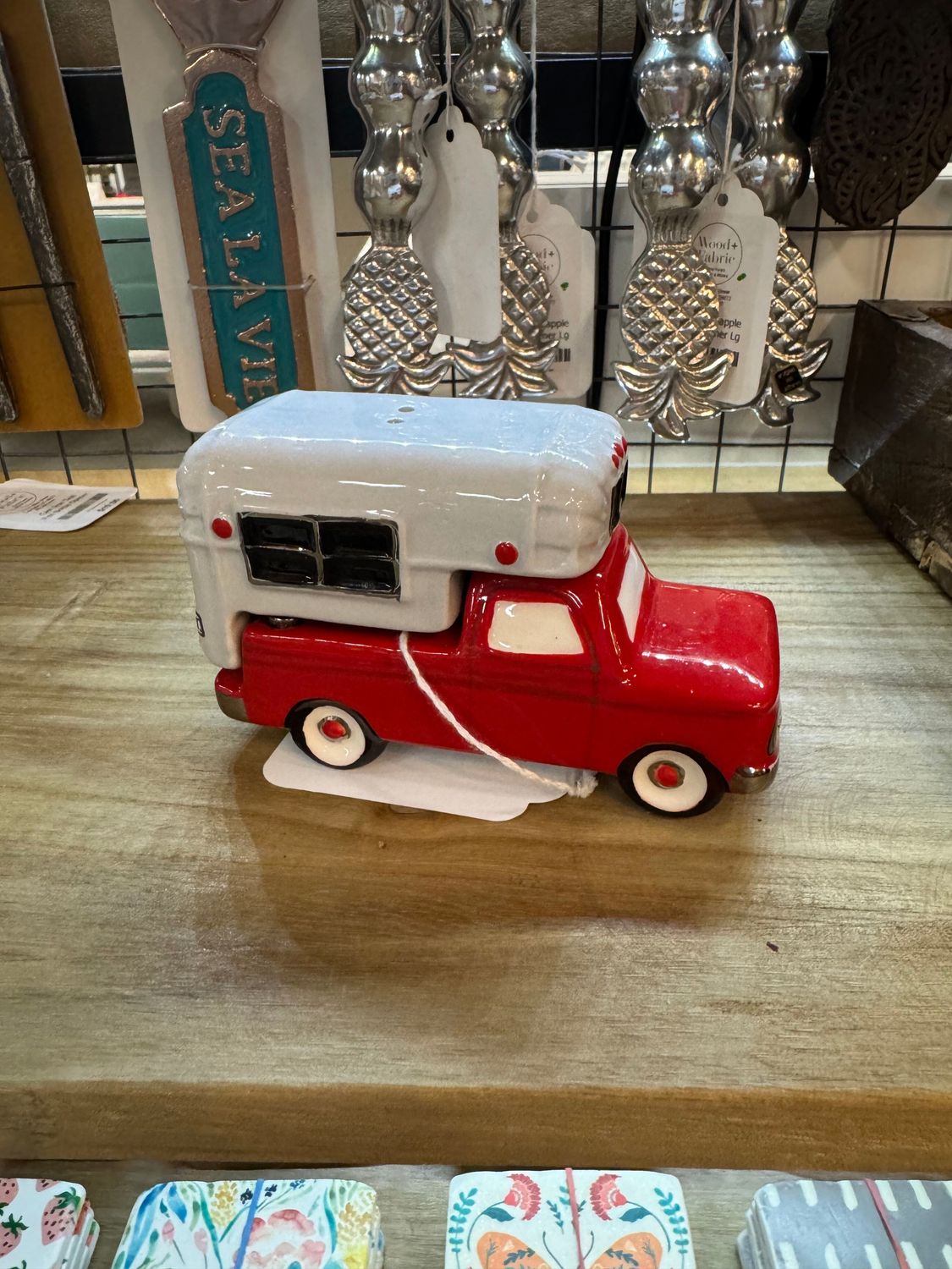 Ceramic Happy Camper Salt &amp; Pepper Shakers