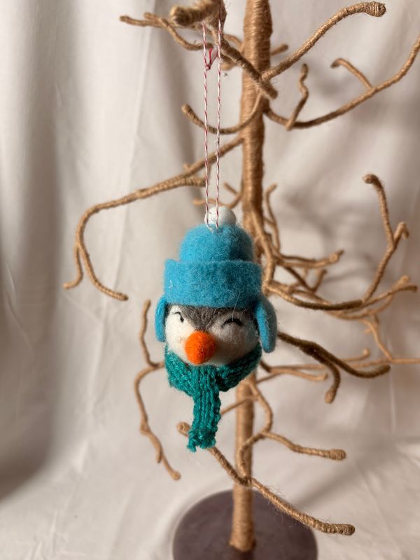 Felt Penguin Head Ornament
