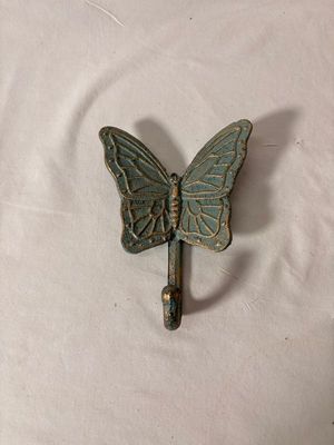 Cast Iron Teal Butterfly Wall Hook Cast Iron Teal Butterfly Wall Hook