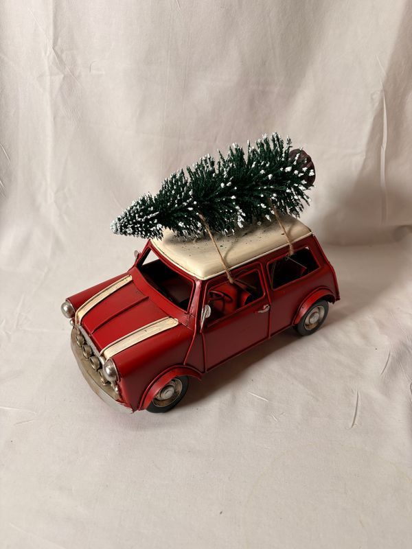 Vintage Red Car w/Tree Vintage Red Car w/Tree