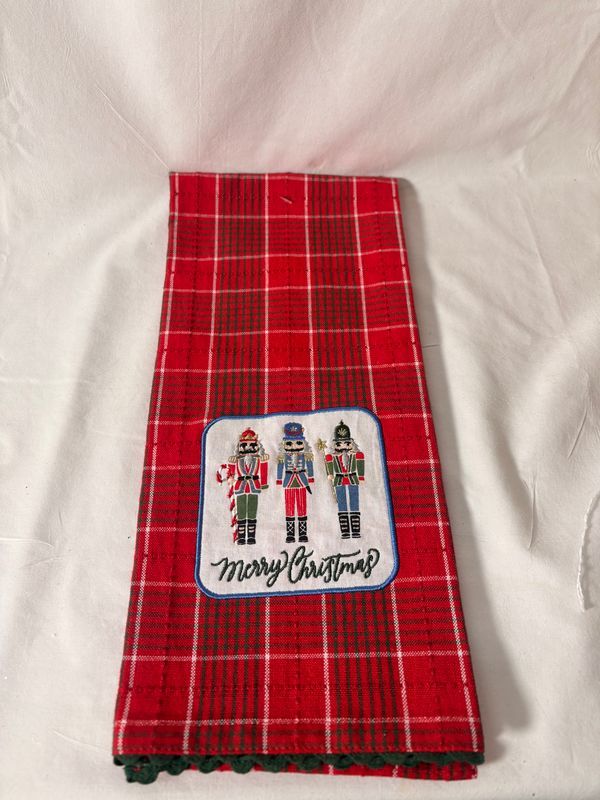 Merry Nutcrackers Embellished Dishtowel Merry Nutcrackers Embellished Dishtowel