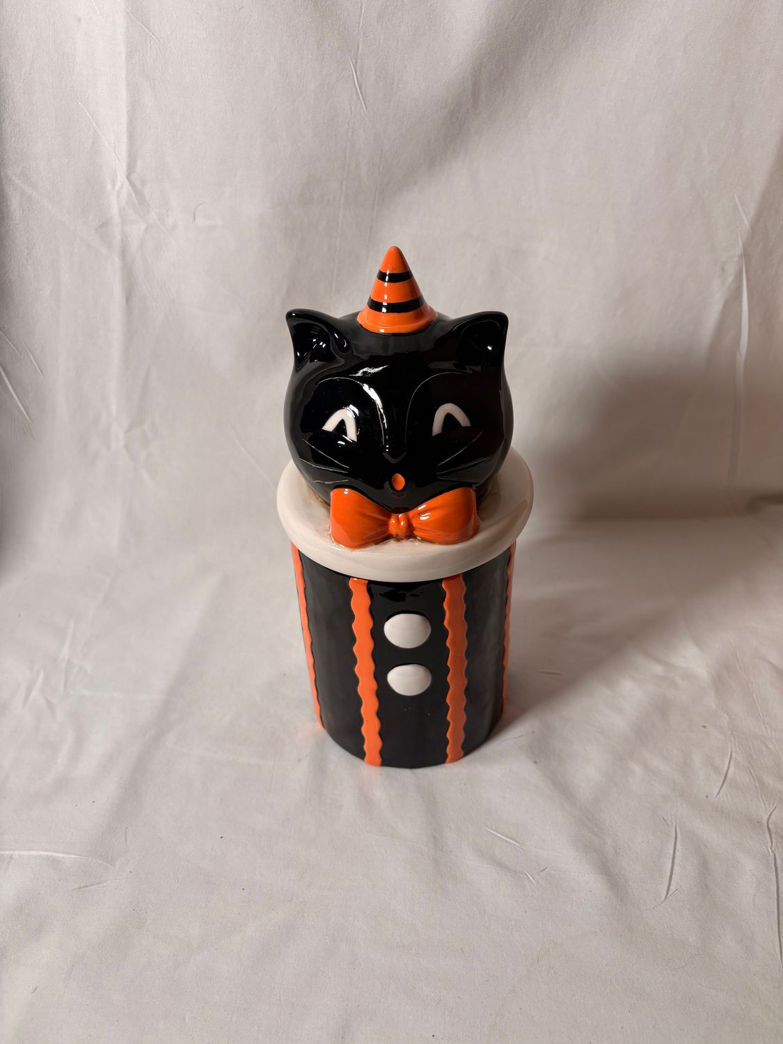 9.75" Ceramic Black Cat Canister 9.75" Ceramic Black Cat Canister