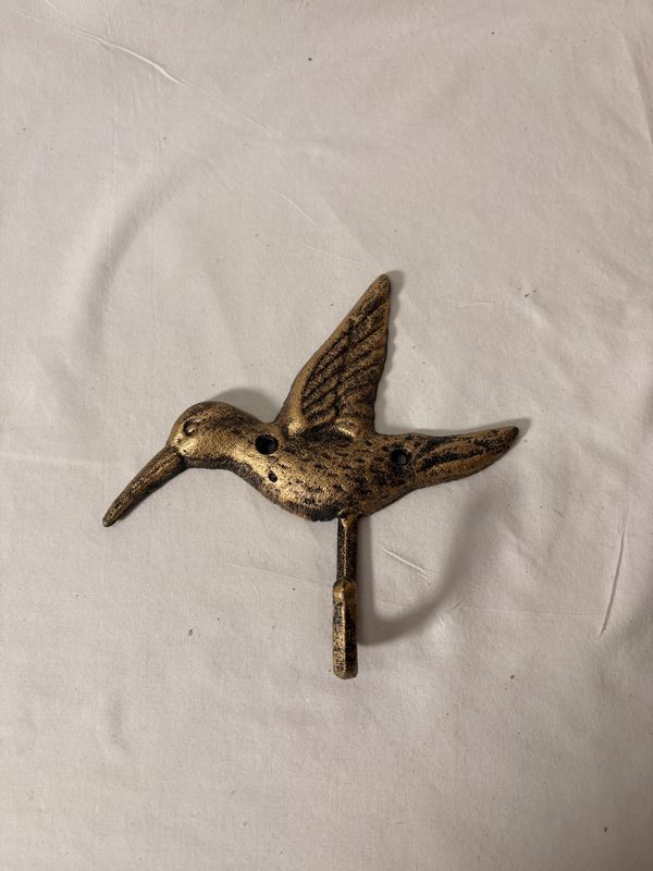 Cast Iron Gold Hummingbird Wall Hook Cast Iron Gold Hummingbird Wall Hook