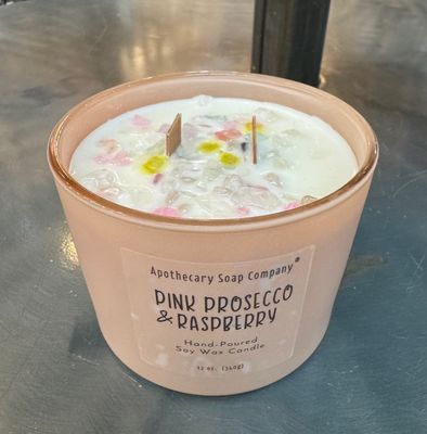 Pink Prosecco &amp; Raspbery - 12oz Blush Candle
