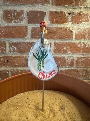 Oyster Shell - Herb Marker - Chives