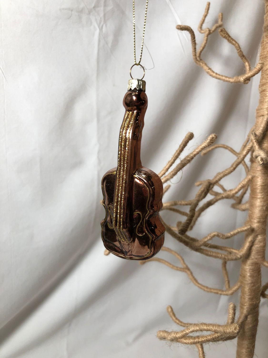 Glass Violin Ornament