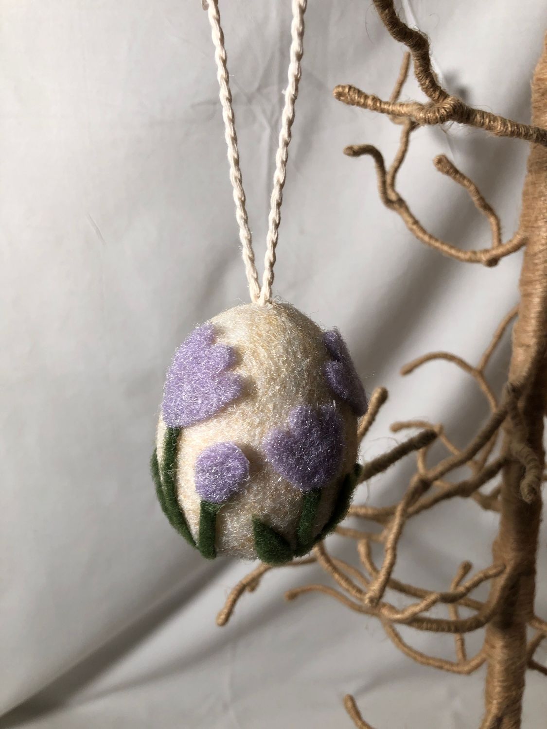 Felt Floral Egg Ornament - Purple Felt Floral Egg Ornament - Purple