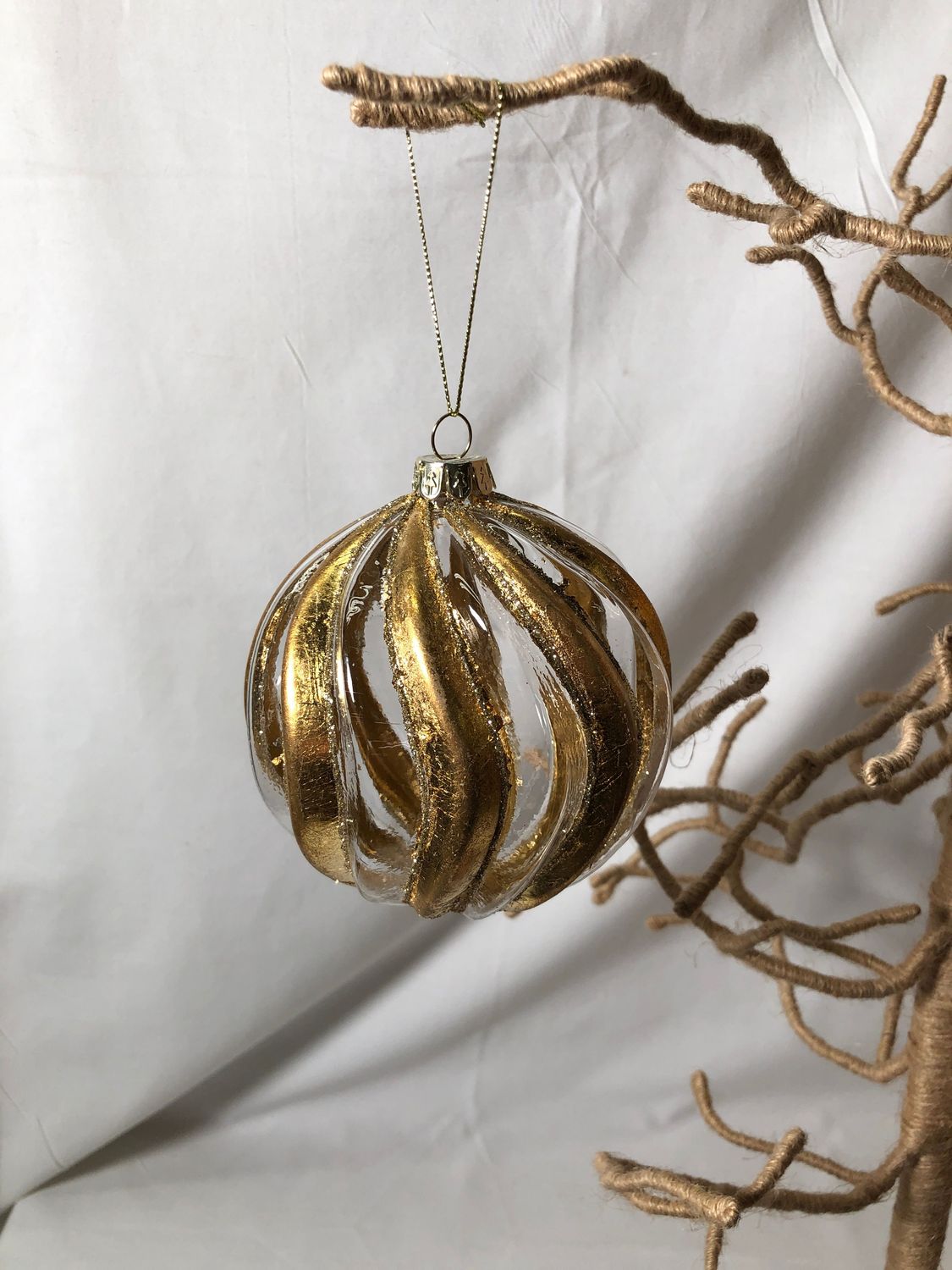 Round Glass Gold Ornament