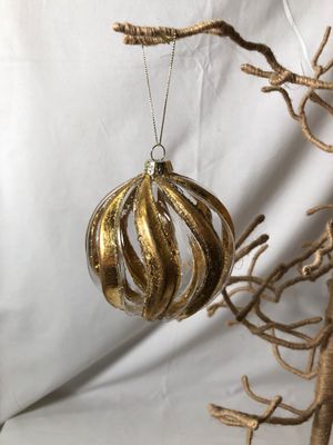 Round Glass Gold Ornament