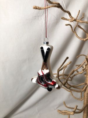 Glass Skates and Hocky Sticks Ornament
