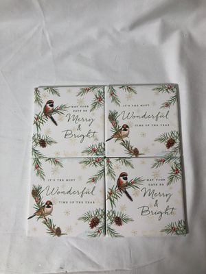 S/4 Square Wonderful Time of Year Coasters
