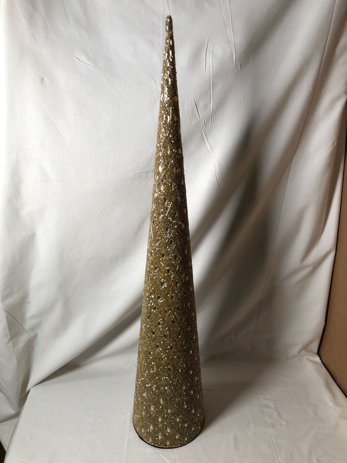 Beaded Rhinstone Gold Glitter Tree Beaded Rhinstone Gold Glitter Tree
