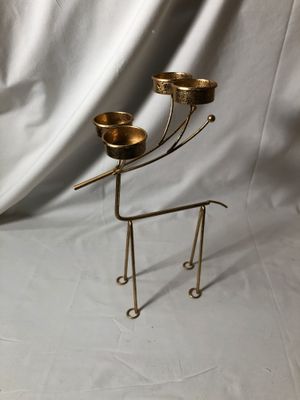 Reindeer Tealight Holder Gold Lg