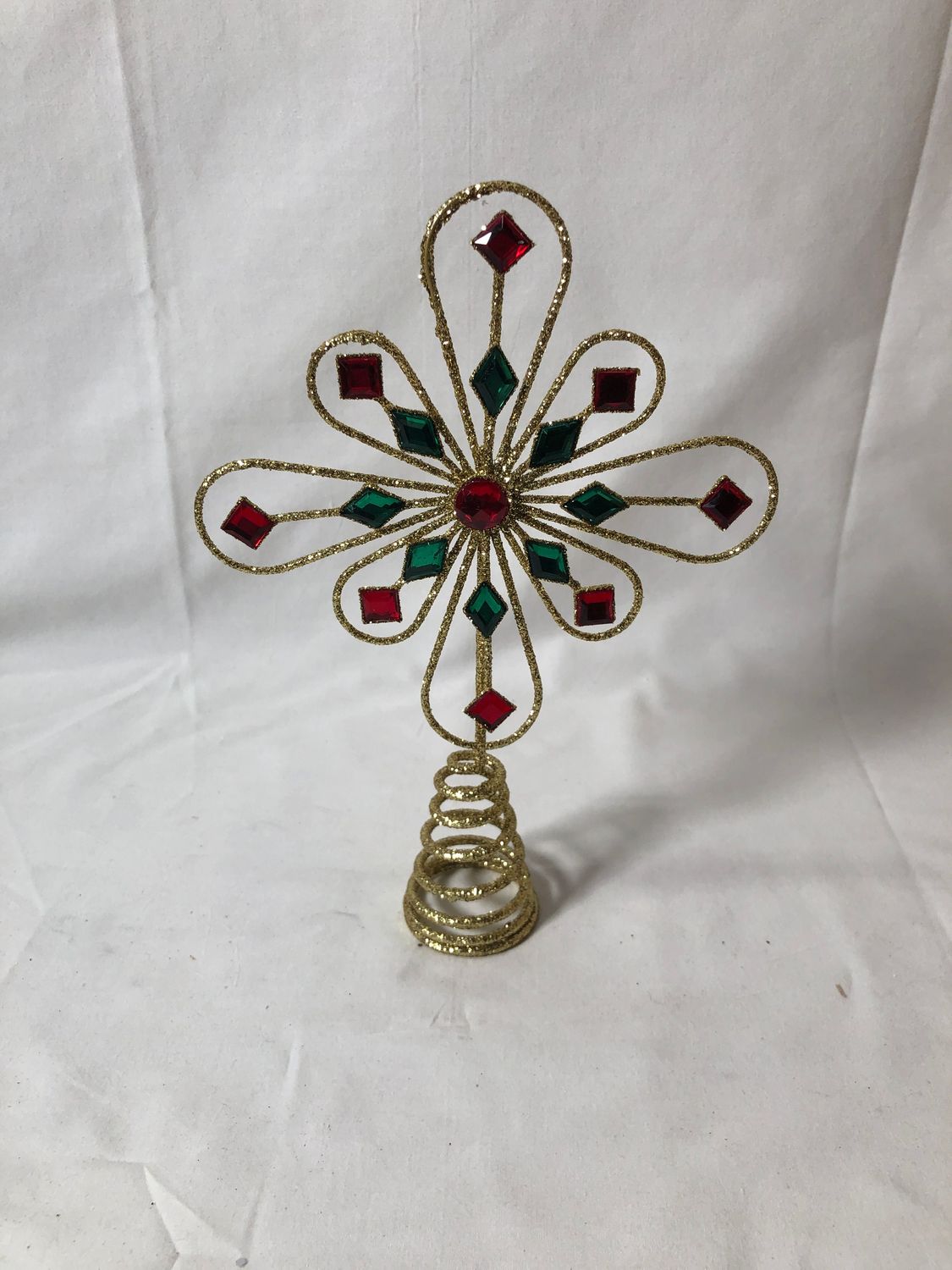 Bejeweled Gold Glitter Mini Tree Topper Lg