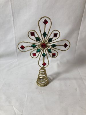 Bejeweled Gold Glitter Mini Tree Topper Lg