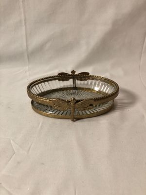 Glass Dish w/Dragonflies