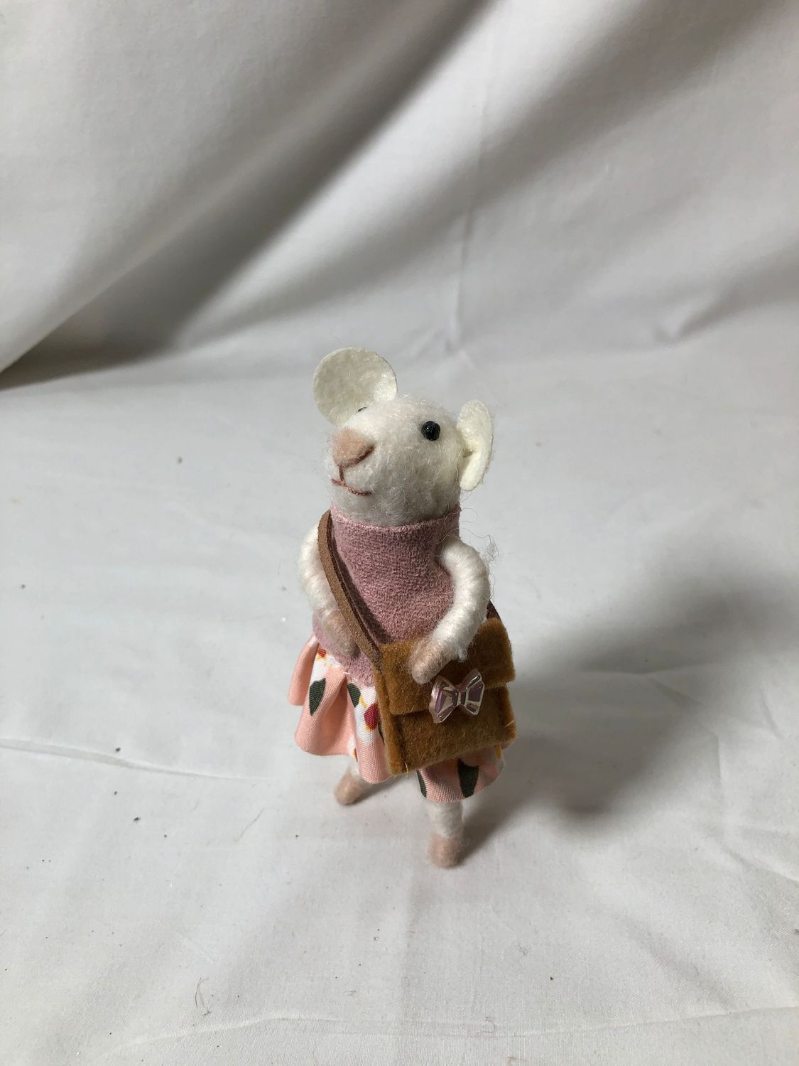 Felt Mouse w/Crossbody &amp; Pink Dress