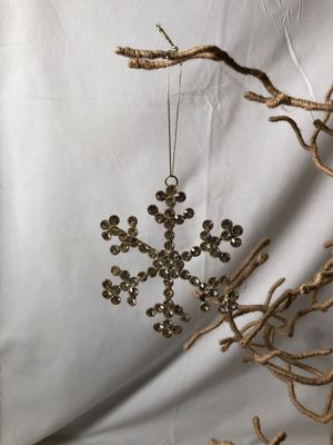 Round Rhinestone Snowflake Ornament Gold