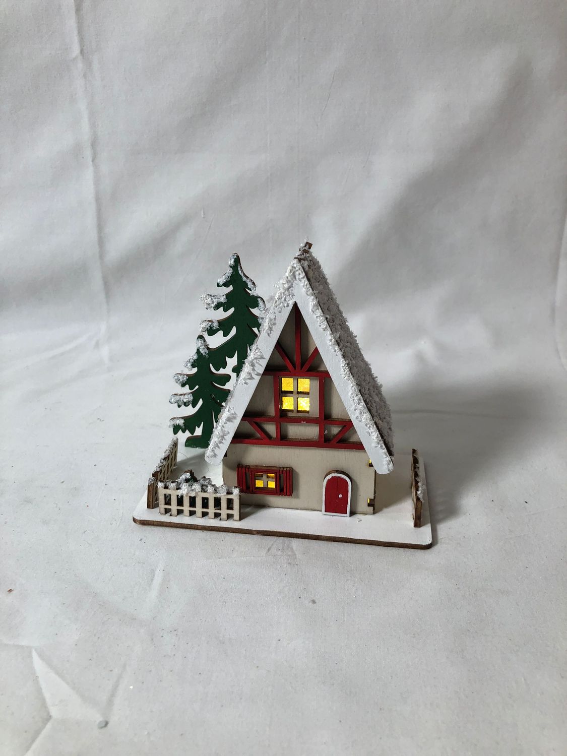 Light-up Wooden Winter House Sm Light-up Wooden Winter House Sm