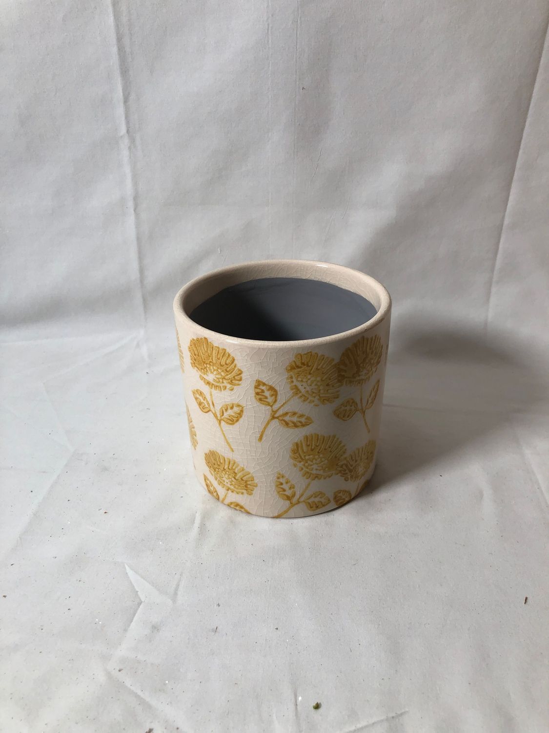 Floral Planter 4" - Yellow
