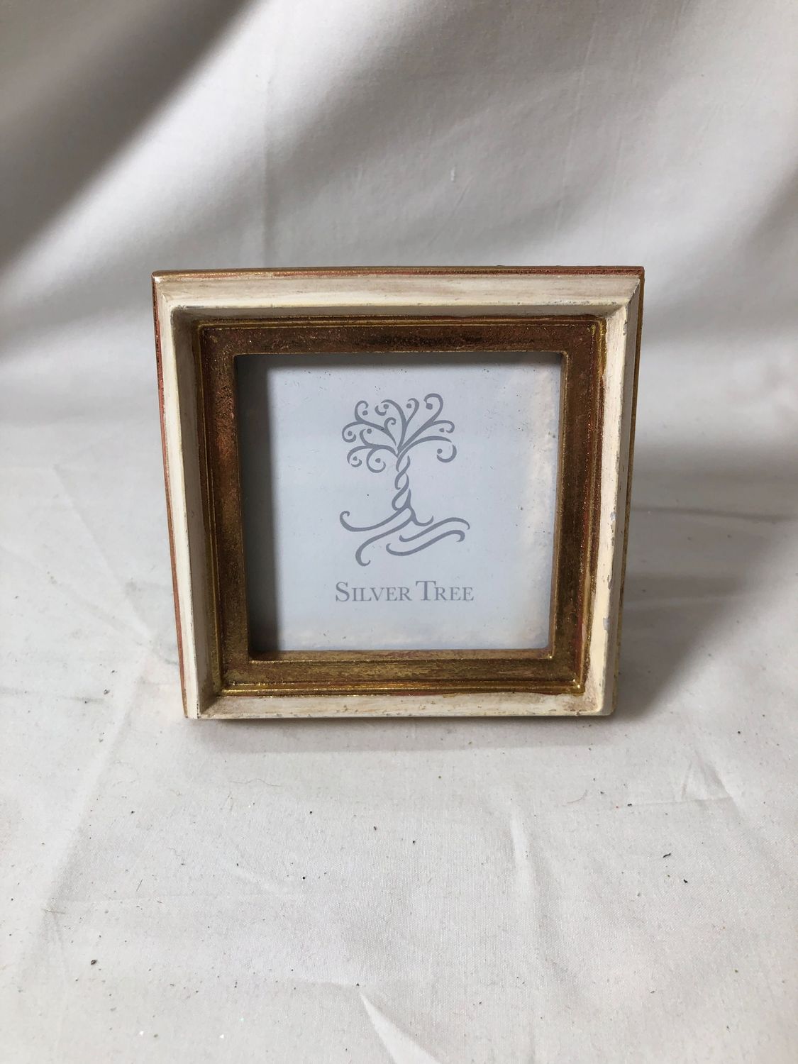 Cream &amp; Gold Raised Edge Mini Frame Square