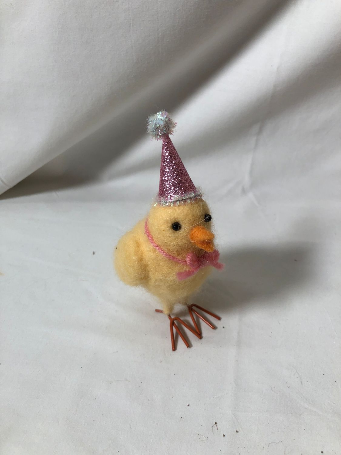 Felt Chick w/Glitter Pink Party Hat