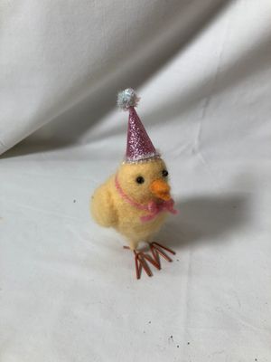 Felt Chick w/Glitter Pink Party Hat