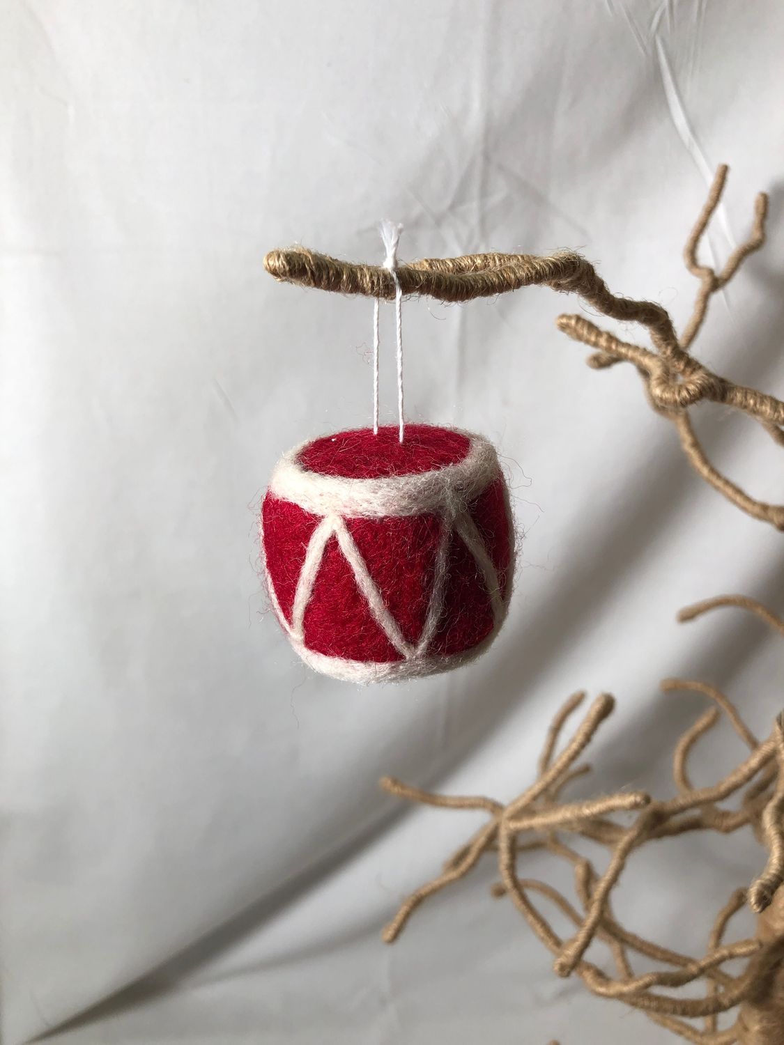 Felt Drum Ornament - Red Felt Drum Ornament - Red