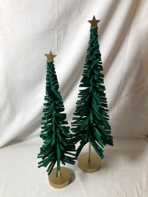 S/2 Dark Green Felt Trees S/2 Dark Green Felt Trees