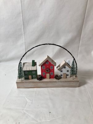 Light-up Wooden Village Scene