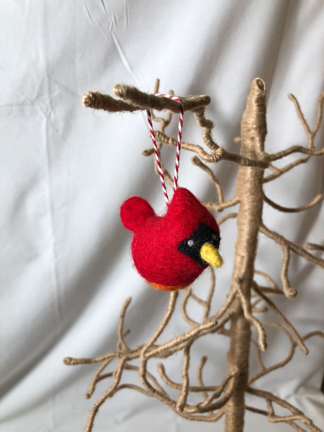 Felt Forest Creature Ornament - Red Bird