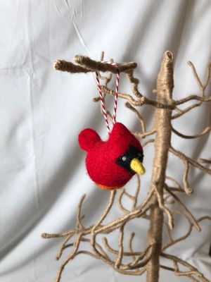 Felt Forest Creature Ornament - Red Bird