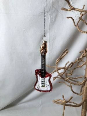 Glass Guitar Glitter Ornament II