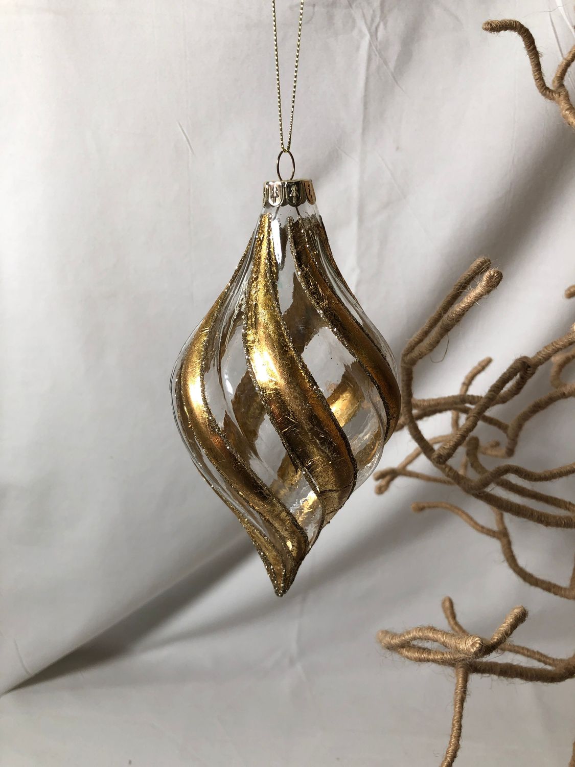 Flute Glass Gold Ornament