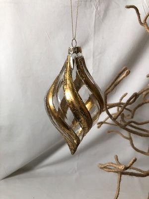 Flute Glass Gold Ornament